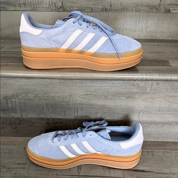 adidas Gazelle Bold Lavender Suede Sneakers with Peach Accents - Picture 4 of 6